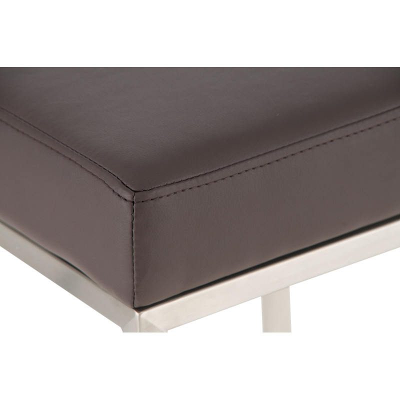 Ensemble de 2 tabourets de bar Montréal 80 simili cuir acier inoxydable marron