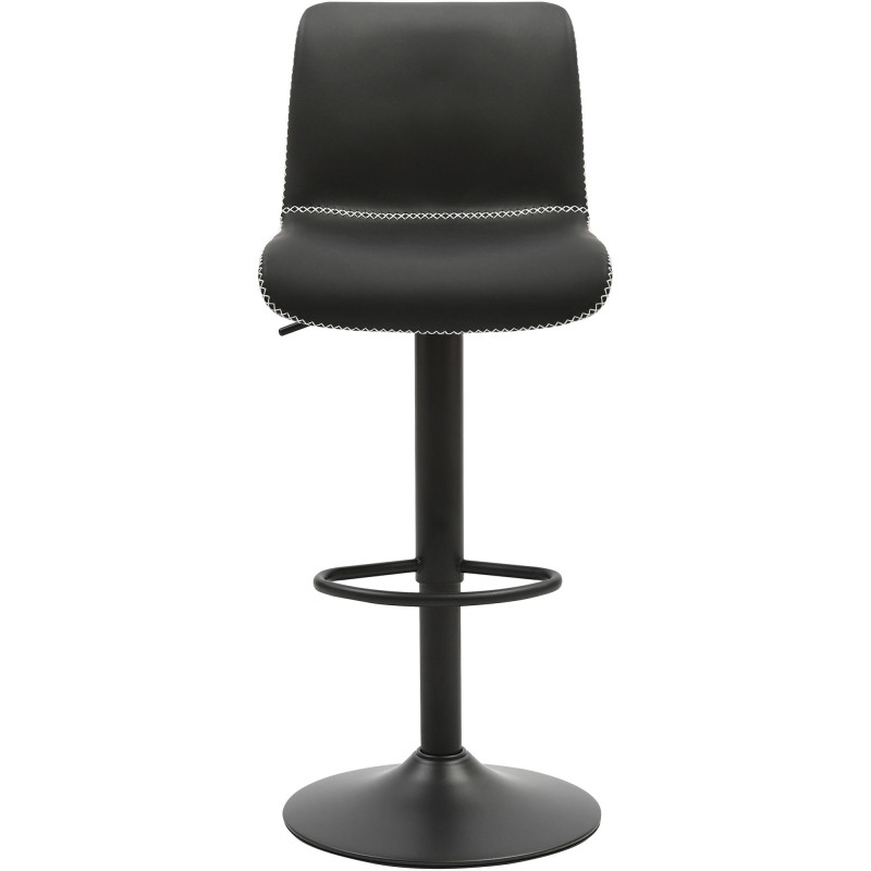Tabouret de bar Henchy, simili cuir noir