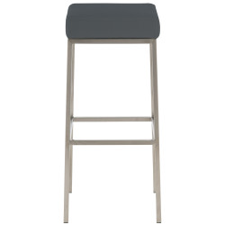 Lot de 2 tabourets de bar Montréal 80 simili cuir acier inoxydable gris