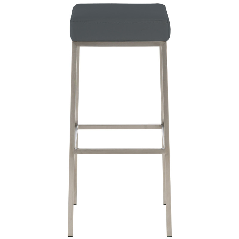 Lot de 2 tabourets de bar Montréal 80 simili cuir acier inoxydable gris