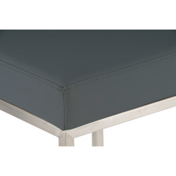 Lot de 2 tabourets de bar Montréal 80 simili cuir acier inoxydable gris