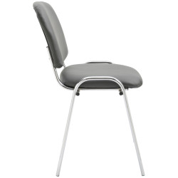 Chaise visiteur Ken C en cuir synthétique gris