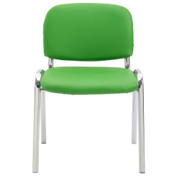Chaise visiteur Ken C en cuir artificiel vert