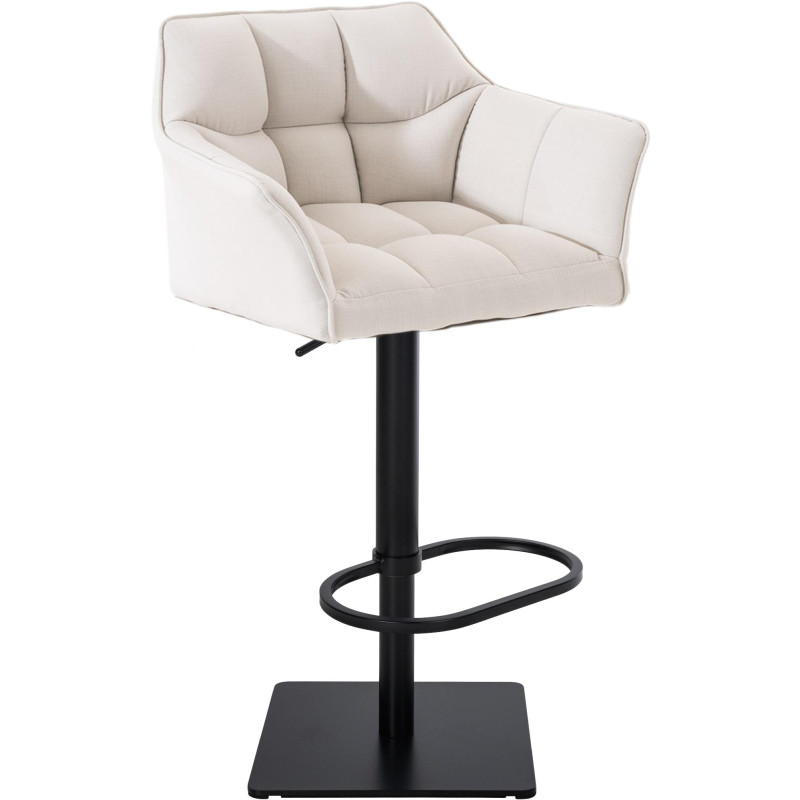 Tabouret de bar en tissu Damaso B blanc