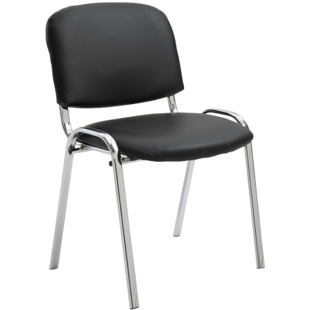 Chaise visiteur Ken C simili cuir noir