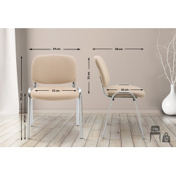 Chaise visiteur Ken C tissu crème
