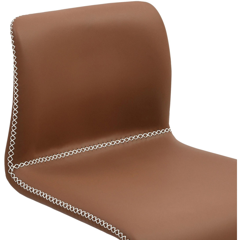 Tabouret de bar Henchy, simili cuir marron