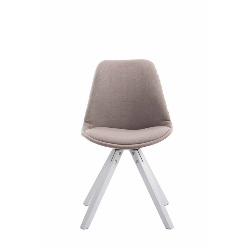 Chaise visiteur Toulouse tissu Square blanc taupe