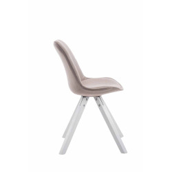 Chaise visiteur Toulouse tissu Square blanc taupe