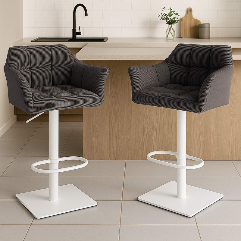 Tabouret de bar Damaso W Cord taupe