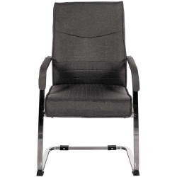 Chaise visiteur Hobart en tissu noir