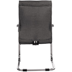 Chaise visiteur Hobart en tissu noir