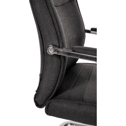 Chaise visiteur Hobart en tissu noir