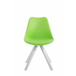 Chaise visiteur Toulouse cuir artificiel Carrée blanc vert