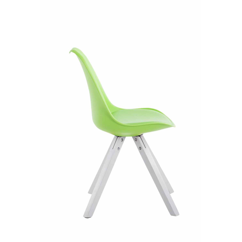 Chaise visiteur Toulouse cuir artificiel Carrée blanc vert