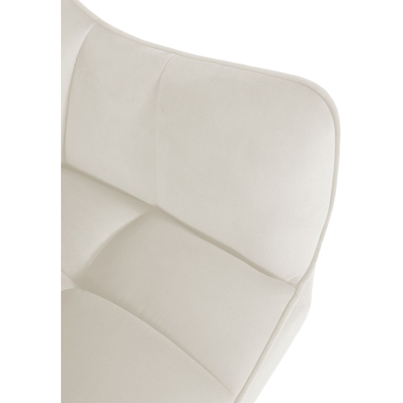 Chaise de salle à manger Swing en velours et acier inoxydable | crème