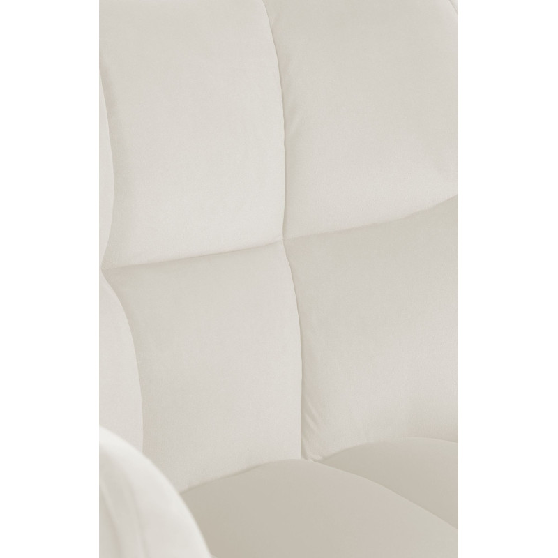 Chaise de salle à manger Swing en velours et acier inoxydable | crème