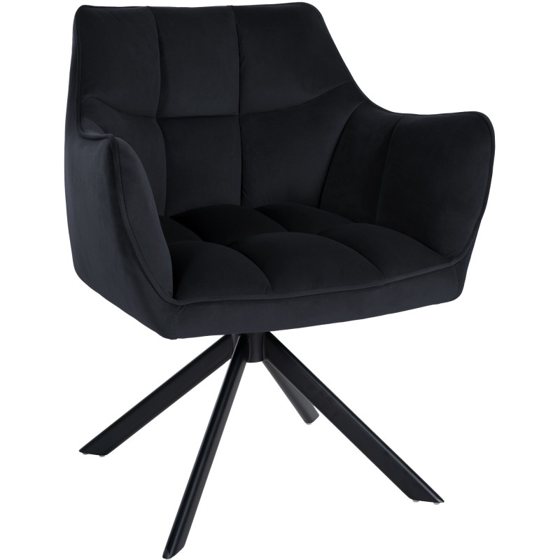Chaise de salle à manger Swing en velours noir | noir