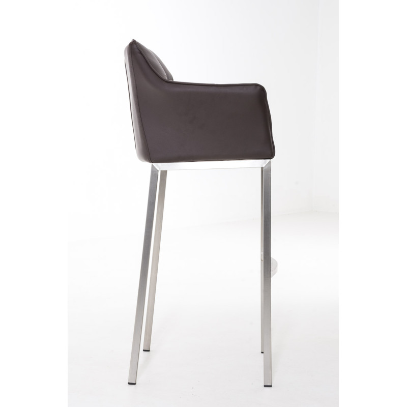 Tabouret de bar Damaso E avec structure à 4 pieds brun