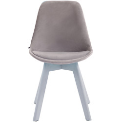 Chaise visiteur Borneo V2 velours blanc gris