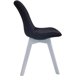 Chaise visiteur Borneo V2 velours blanc noir