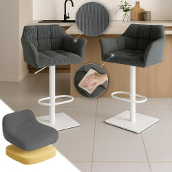 Tabouret de bar Damaso W Cord gris