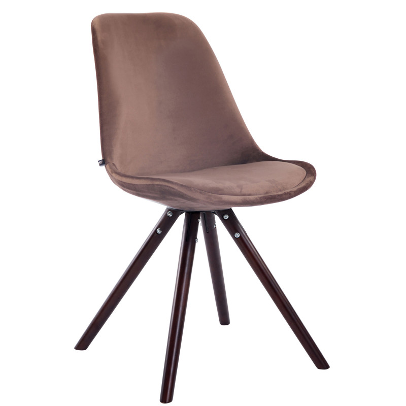 Chaise visiteur Toulouse ronde en velours marron cappuccino