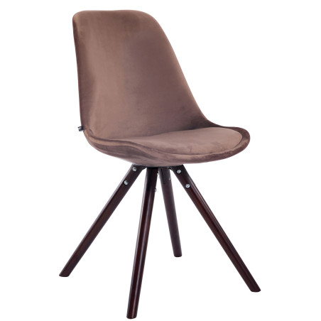 Chaise visiteur Toulouse ronde en velours marron cappuccino