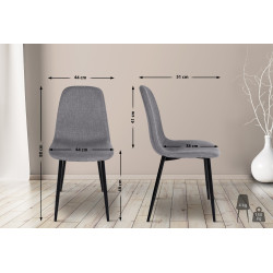 Chaise de salle à manger en tissu Napier | gris