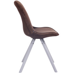 Chaise visiteur Toulouse velours ronde blanc marron