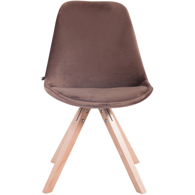 Chaise visiteur Toulouse velours Square marron natura