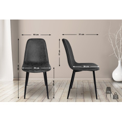 Chaise de salle à manger vintage en similicuir Napier | noir