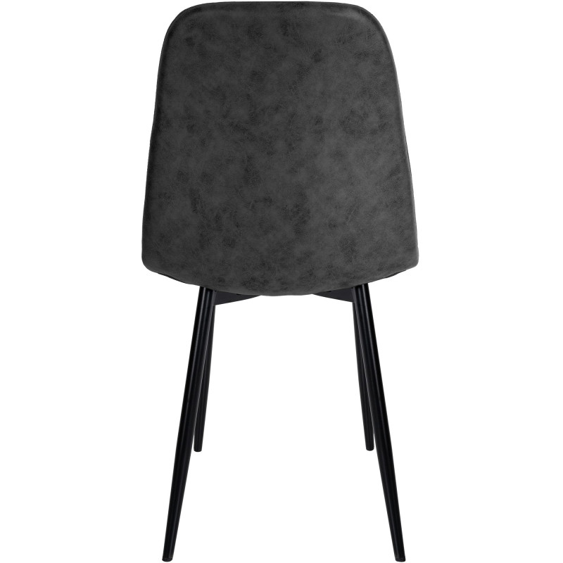 Chaise de salle à manger vintage en similicuir Napier | noir