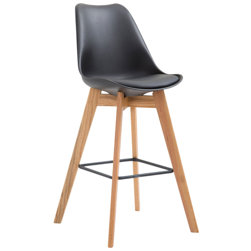 Lot de 2 tabourets de bar Metz plastique natura noir