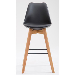 Lot de 2 tabourets de bar Metz plastique natura noir