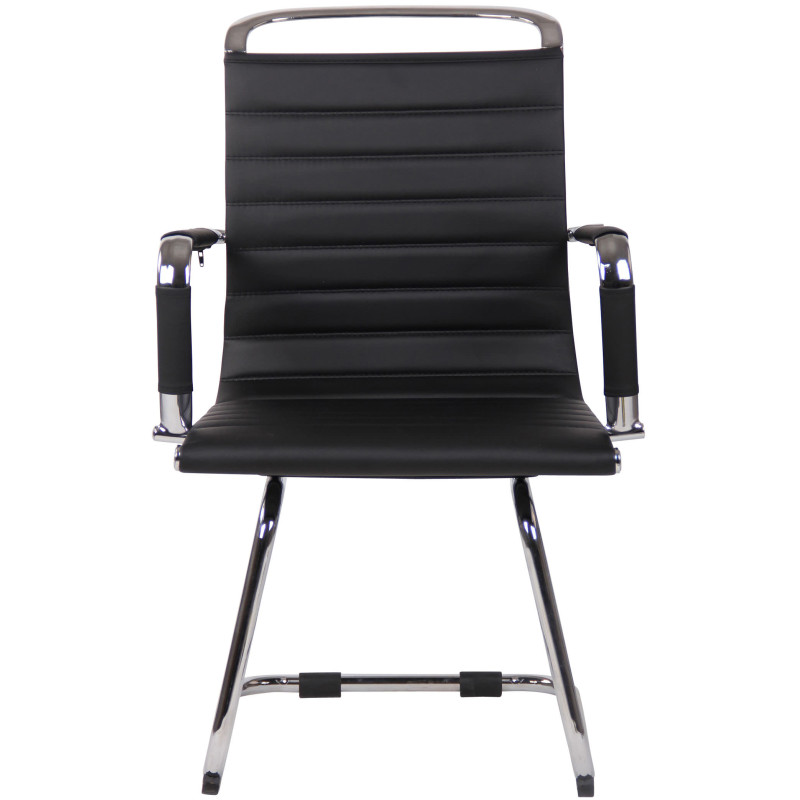 Chaise visiteur Balve simili cuir noir