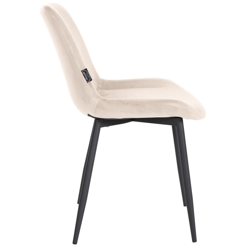 Chaise de salle à manger en velours Victoria | crème