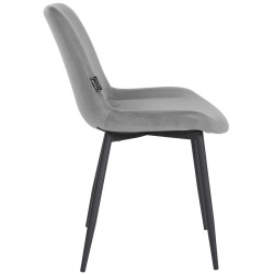 Chaise de salle à manger en velours Victoria | gris