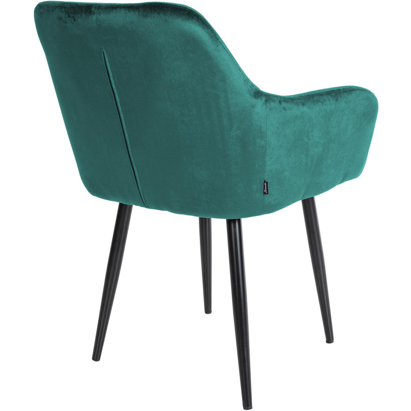 Chaise de salle à manger en velours Stanley | vert foncé
