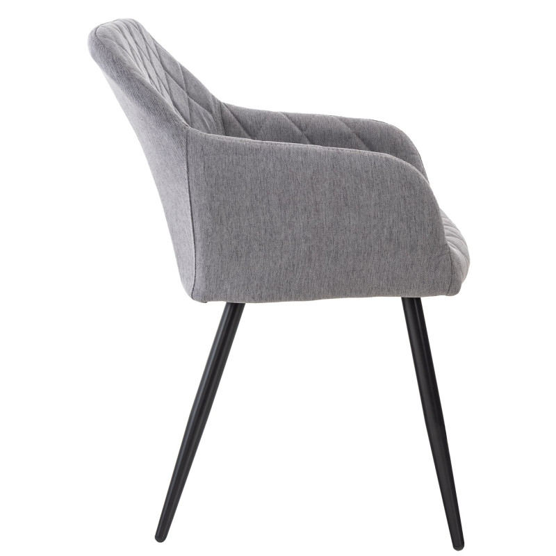 Lot de 2 chaises de salle à manger en tissu Shila | gris