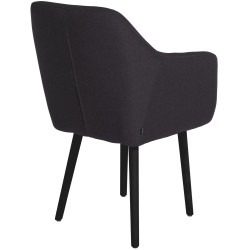 Chaise visiteur Utrecht tissu noir noir