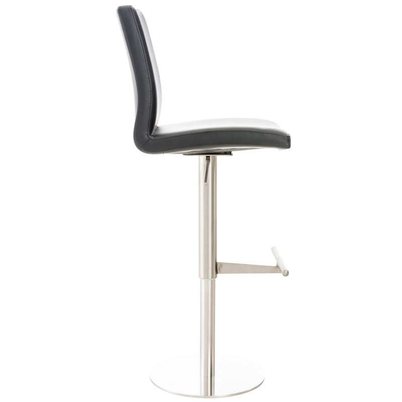 Lot de 2 tabourets de bar Cadiz simili cuir acier inoxydable noir