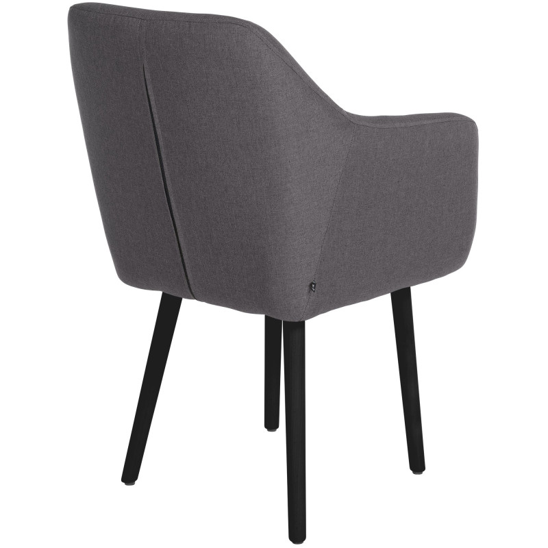 Chaise visiteur Utrecht tissu noir gris foncé