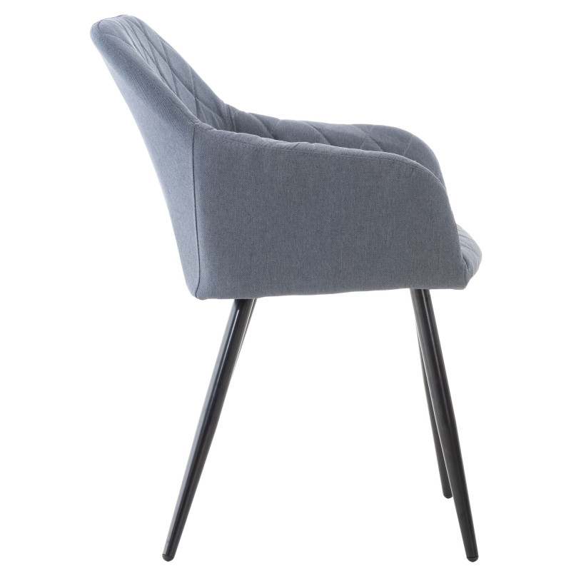 Lot de 2 chaises de salle à manger en tissu Shila | gris foncé