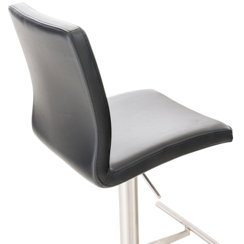 Lot de 2 tabourets de bar Cadiz simili cuir acier inoxydable noir