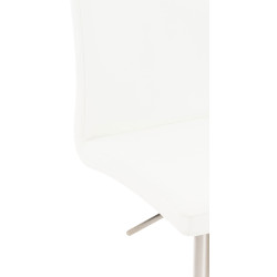 Lot de 2 tabourets de bar Cadiz simili cuir acier inoxydable blanc