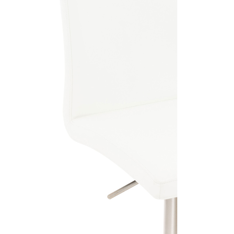 Lot de 2 tabourets de bar Cadiz simili cuir acier inoxydable blanc