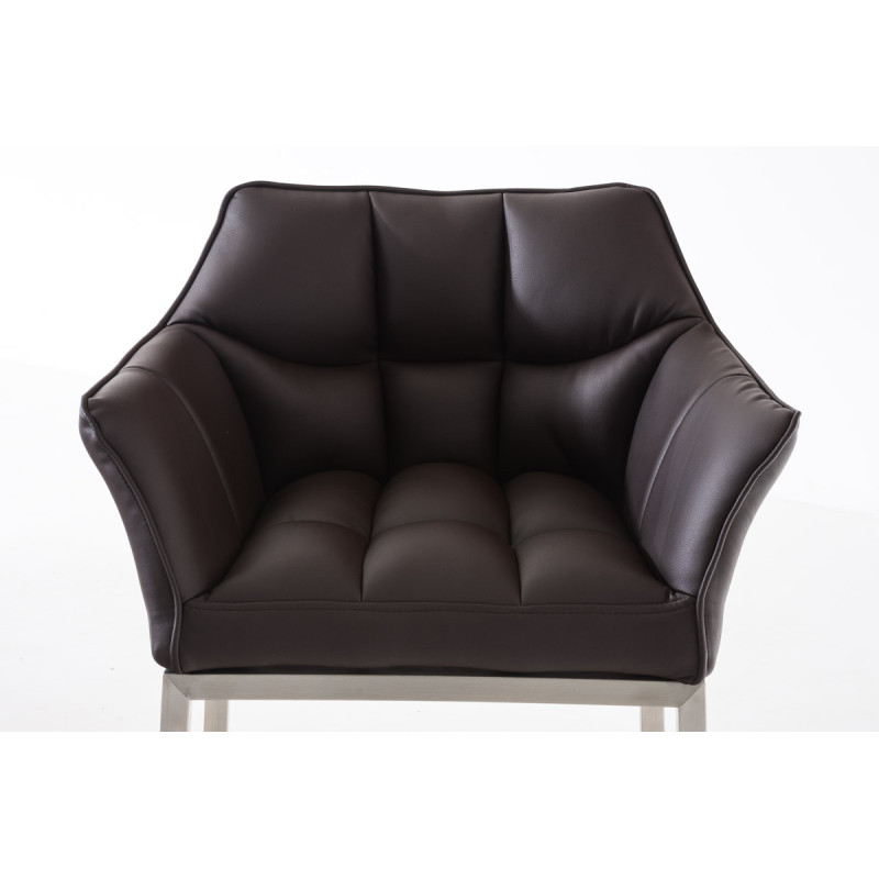Tabouret de bar Damaso E avec structure à 4 pieds brun