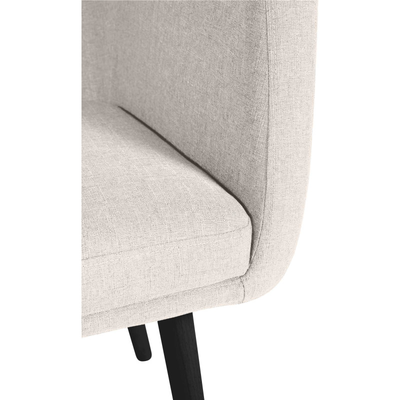 Chaise visiteur Utrecht tissu noir crème