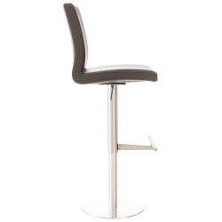 Lot de 2 tabourets de bar Cadiz simili cuir acier inoxydable marron